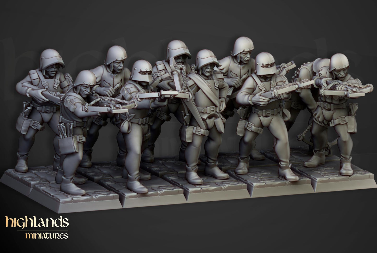 Sunland Crossbowmen 10 models Highland Miniatures Various Scales (US tariffs are pre-paid by us)