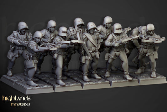 Sunland Crossbowmen 10 models Highland Miniatures Various Scales (US tariffs are pre-paid by us)