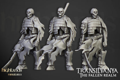 Skeleton Boyar Guards with Command Group 10 models Highland Miniatures Transilvanya Undead Various Scales (US tariffs are pre-paid by us)