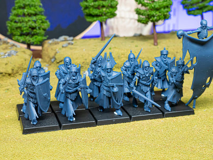 Skeletal Guards with Command Group 10 models Highland Miniatures Various Scales (US tariffs are pre-paid by us)