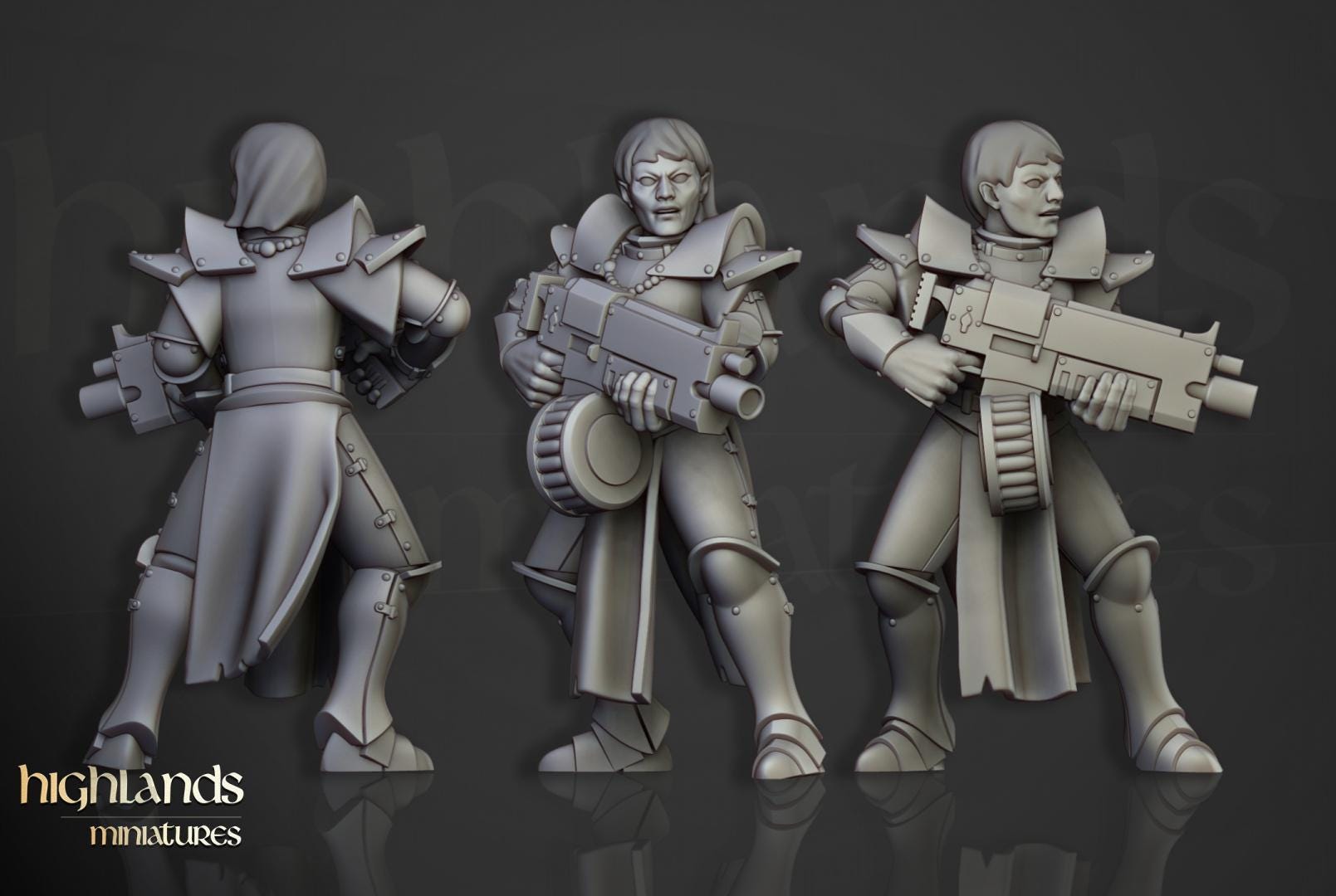 Sisters of Saint Helena Gunners 6 models Highland Miniatures Various Scales (US tariffs are pre-paid by us)