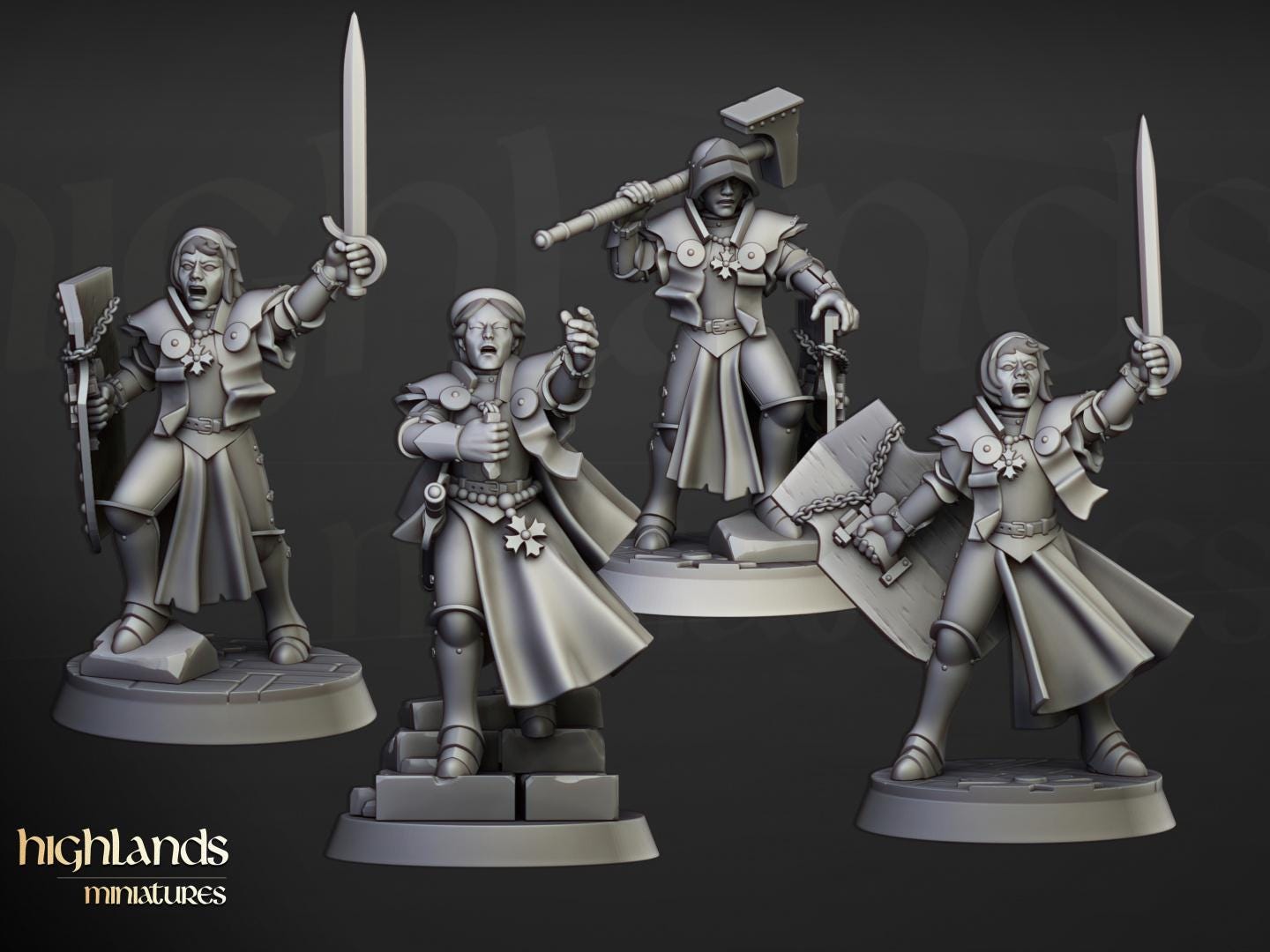 Sisters of Saint Helena 10 multipart models Highland Miniatures Various Scales (US tariffs are pre-paid by us)