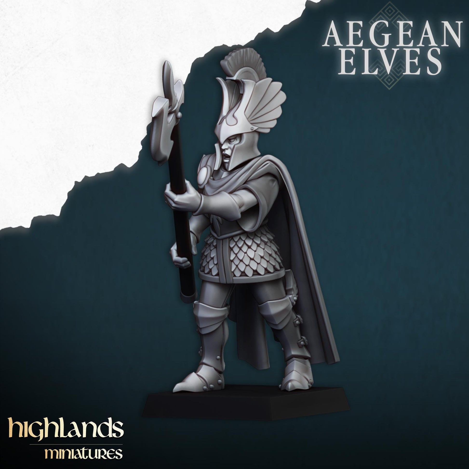 Mycenaean Guard Aegean Elves with Command Group 10 models Highland Miniatures Various Scales (US tariffs are pre-paid by us)