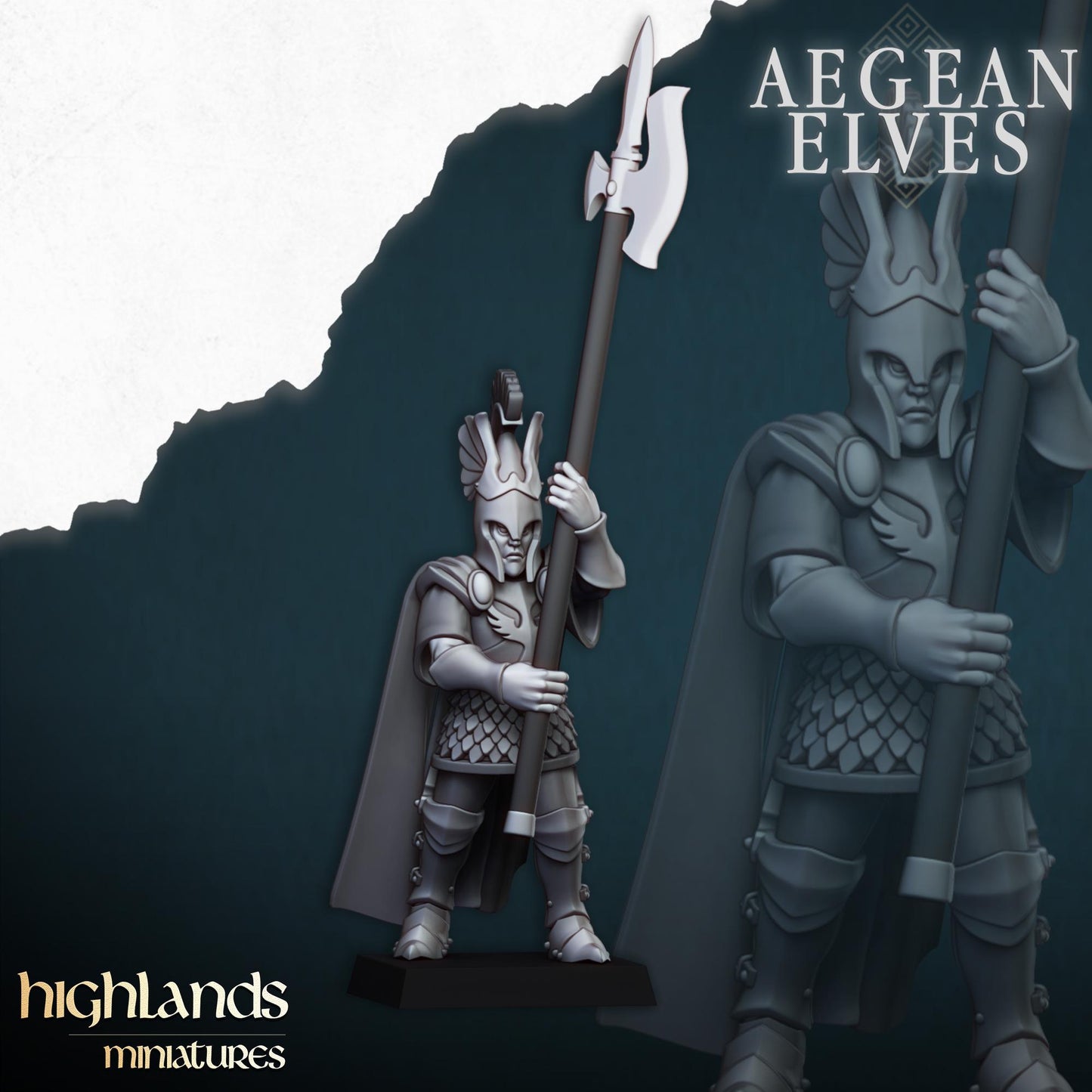 Mycenaean Guard Aegean Elves with Command Group 10 models Highland Miniatures Various Scales (US tariffs are pre-paid by us)