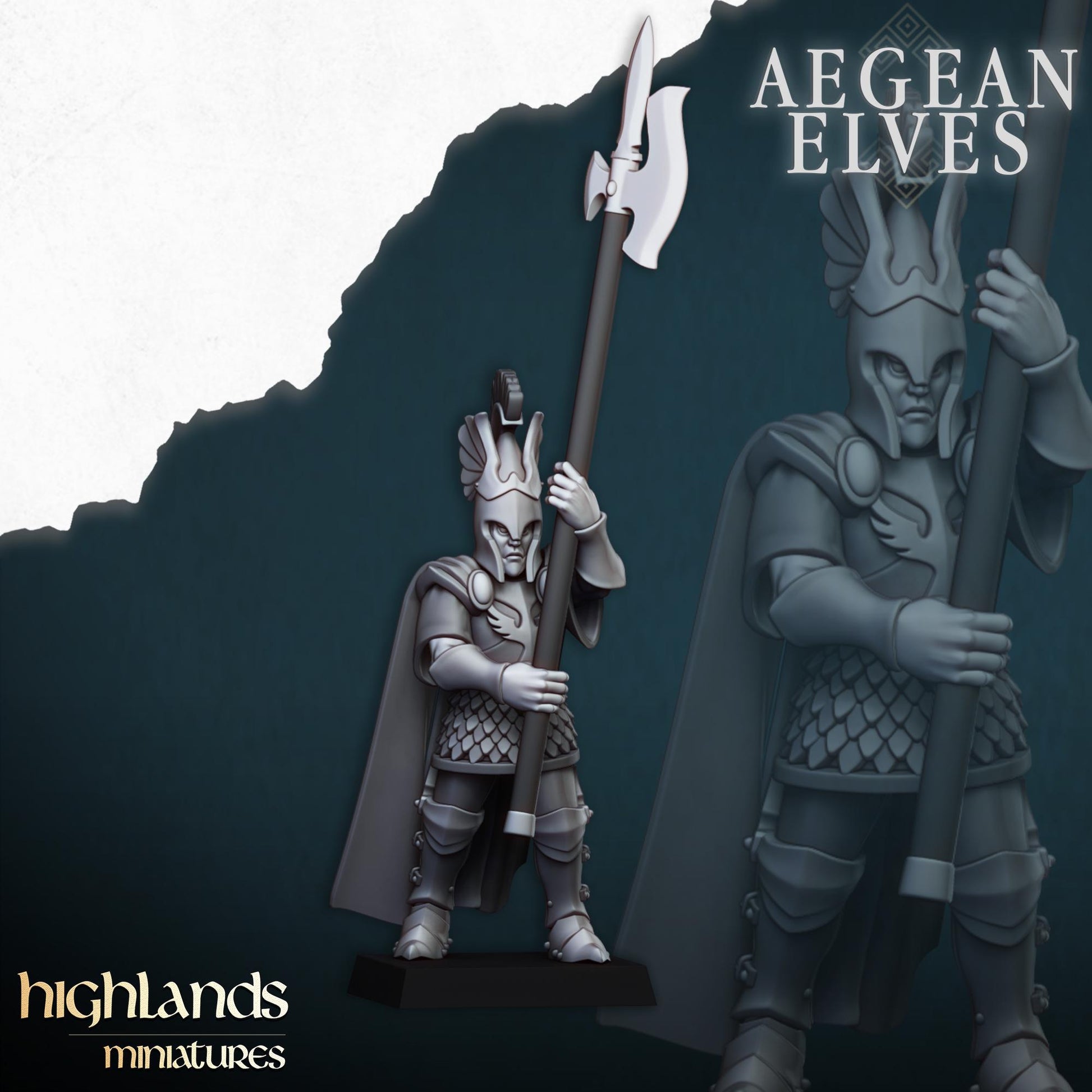 Mycenaean Guard Aegean Elves with Command Group 10 models Highland Miniatures Various Scales (US tariffs are pre-paid by us)