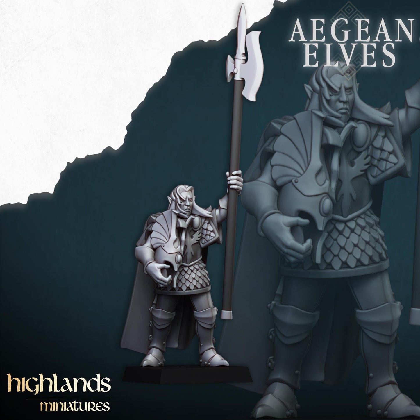 Mycenaean Guard Aegean Elves with Command Group 10 models Highland Miniatures Various Scales (US tariffs are pre-paid by us)