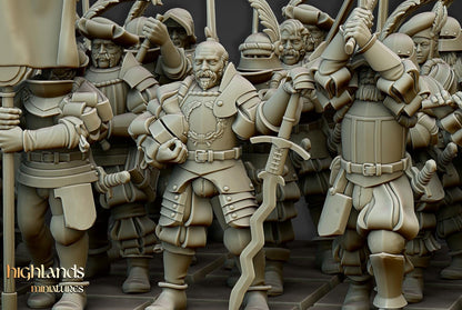 Landsknechts of Soltau with Command Group 10 models Highland Miniatures Various Scales (US tariffs are pre-paid by us)