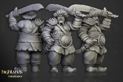 Khazarian Ogre Warriors with Command Group Highland Miniatures Various Scales (US tariffs are pre-paid by us)