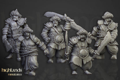 Khazarian Ogre Warriors with Command Group Highland Miniatures Various Scales (US tariffs are pre-paid by us)