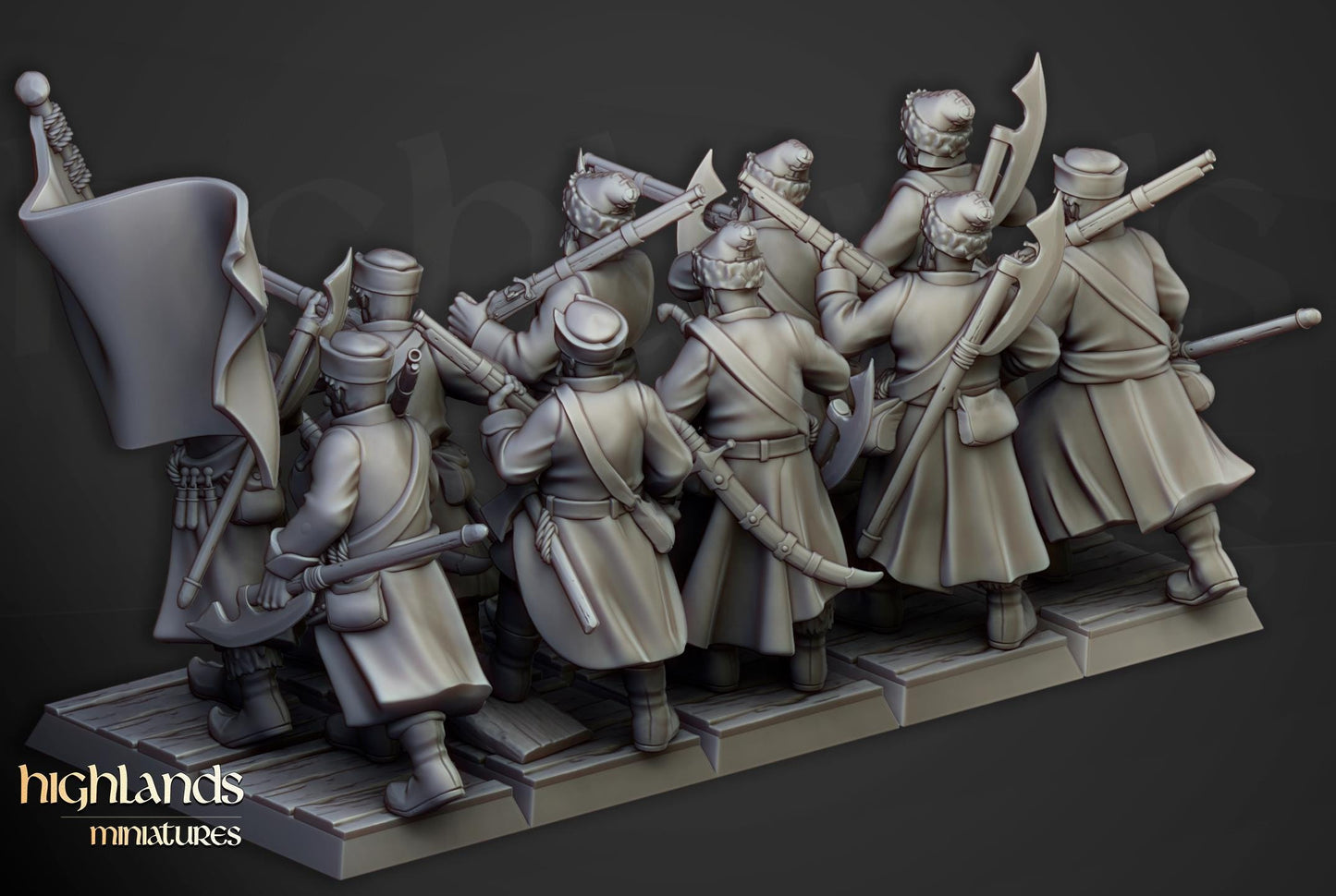 Harbor Strelcy with Command Group 10 models Highland Miniatures Various Scales (US tariffs are pre-paid by us)