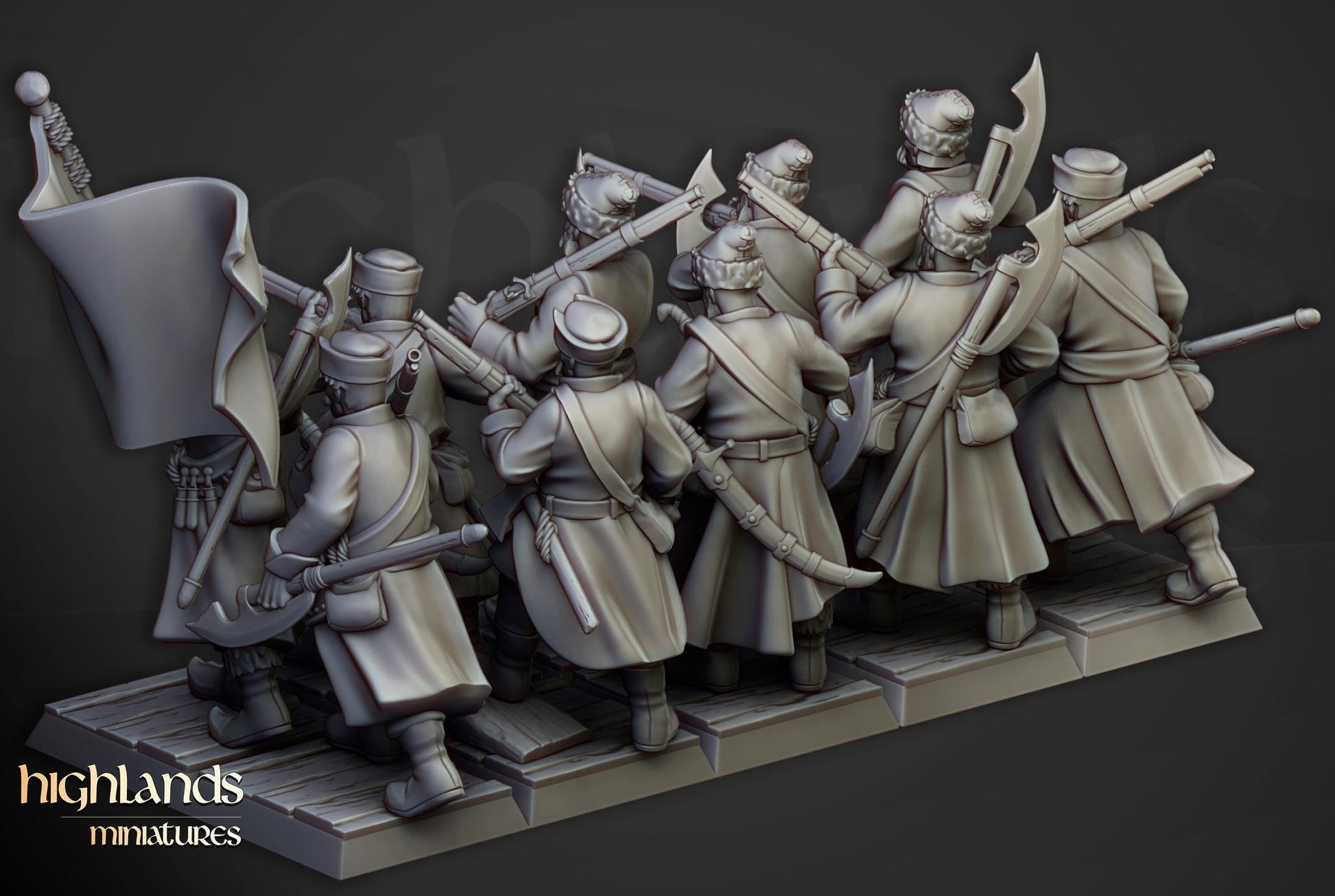 Harbor Strelcy with Command Group 10 models Highland Miniatures Various Scales (US tariffs are pre-paid by us)