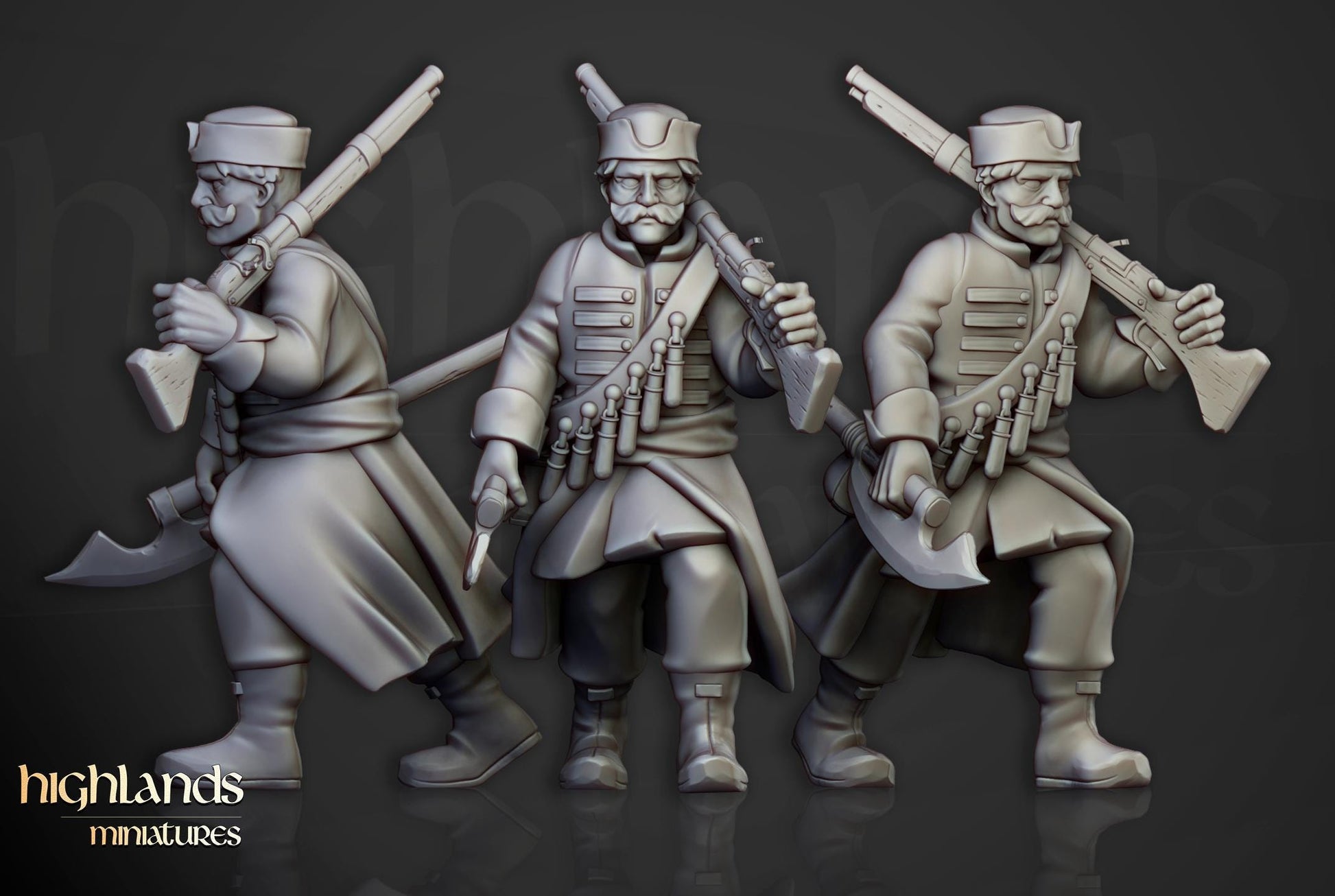 Harbor Strelcy with Command Group 10 models Highland Miniatures Various Scales (US tariffs are pre-paid by us)