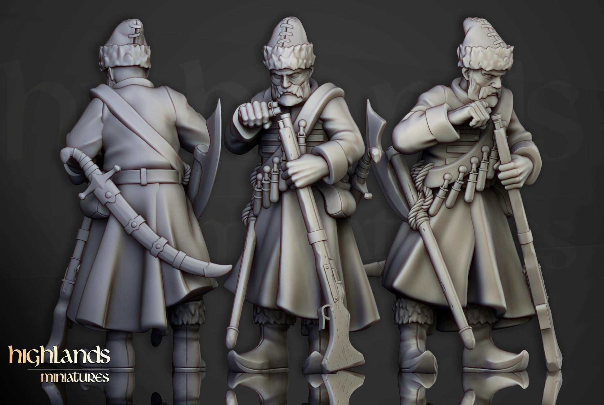 Harbor Strelcy with Command Group 10 models Highland Miniatures Various Scales (US tariffs are pre-paid by us)