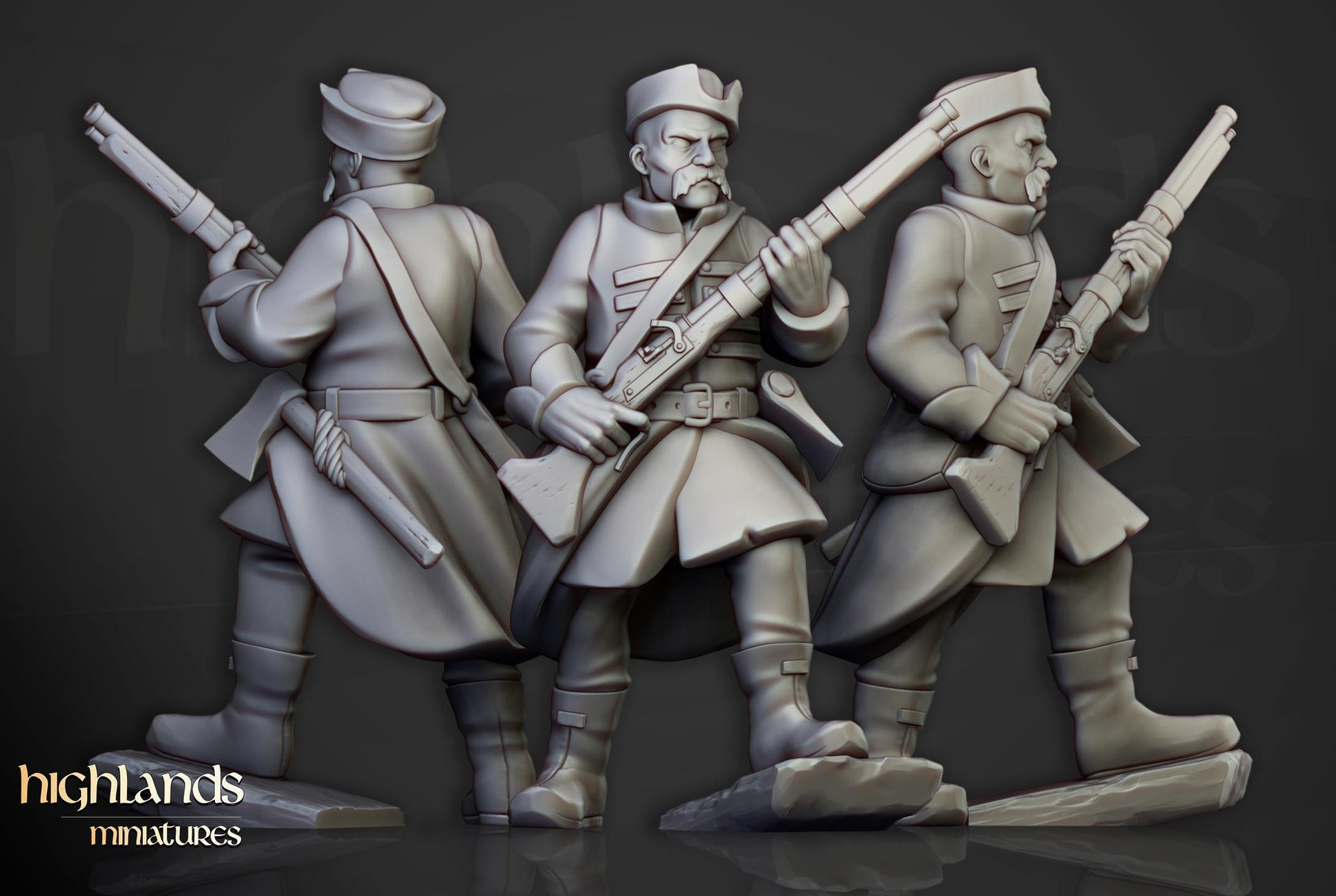 Harbor Strelcy with Command Group 10 models Highland Miniatures Various Scales (US tariffs are pre-paid by us)