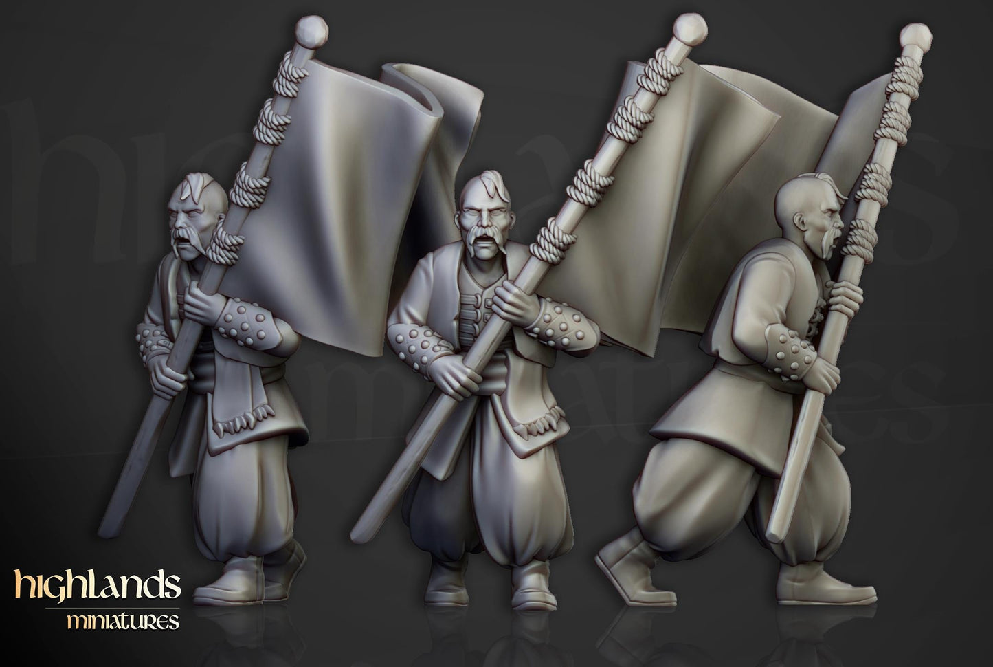 Harbour Cossacks with Command Group 10 multipart models Highland Miniatures Various Scales (US tariffs are pre-paid by us)