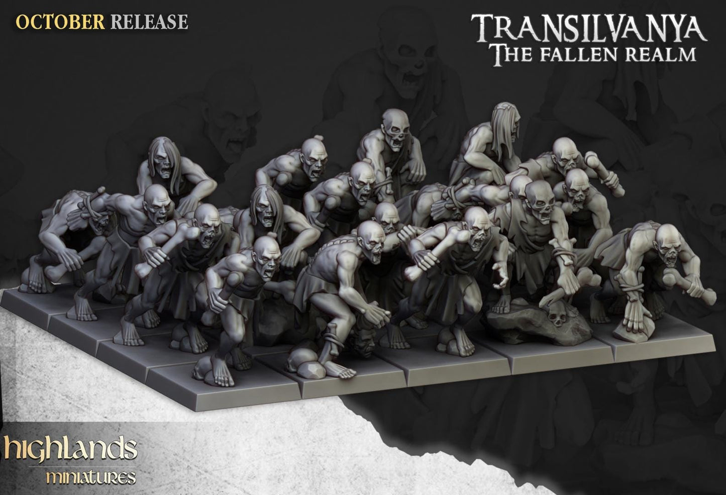 Ghouls Unit 10 models Highland Miniatures Transilvanya Undead Various Scales (US tariffs are pre-paid by us)