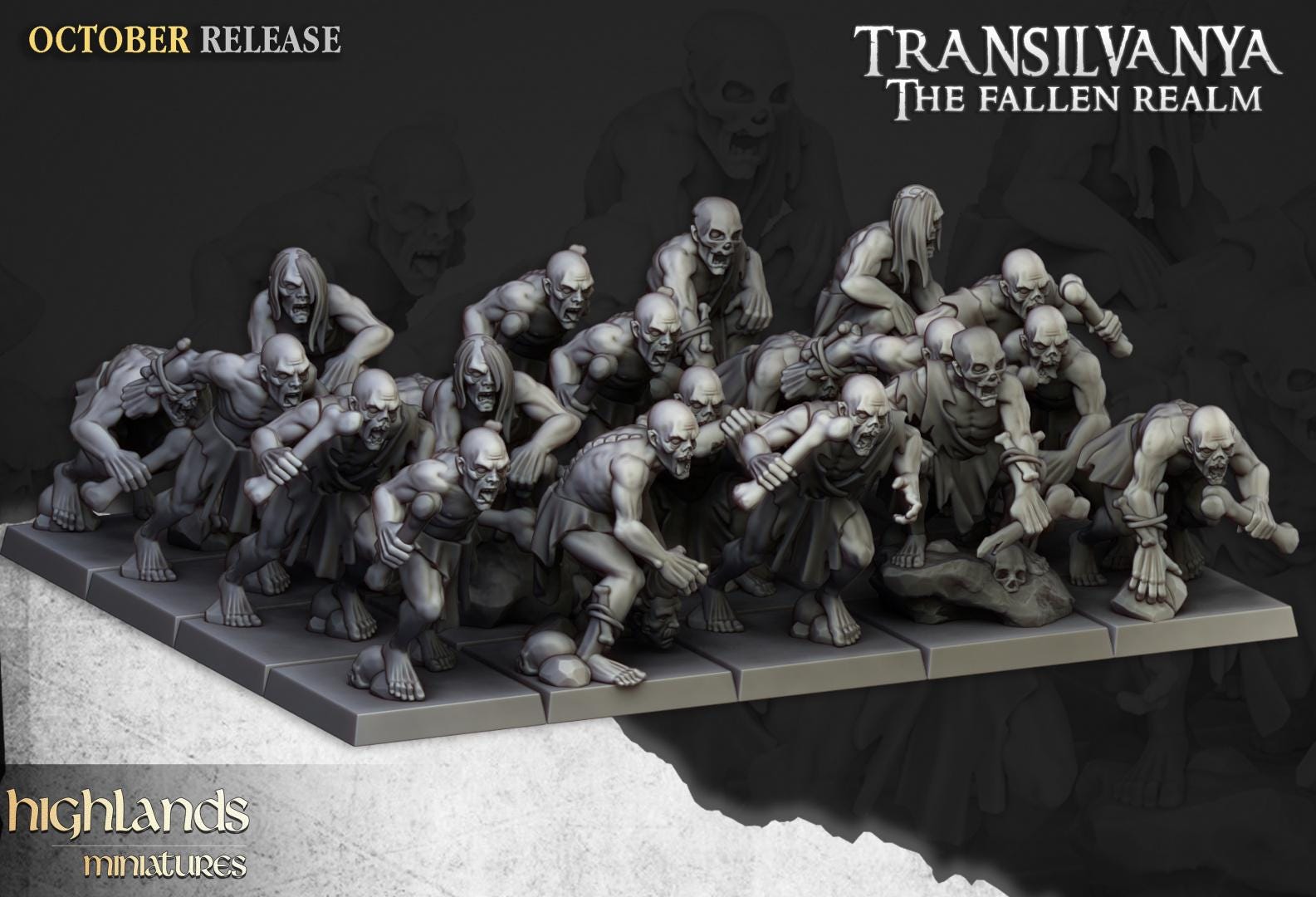 Ghouls Unit 10 models Highland Miniatures Transilvanya Undead Various Scales (US tariffs are pre-paid by us)