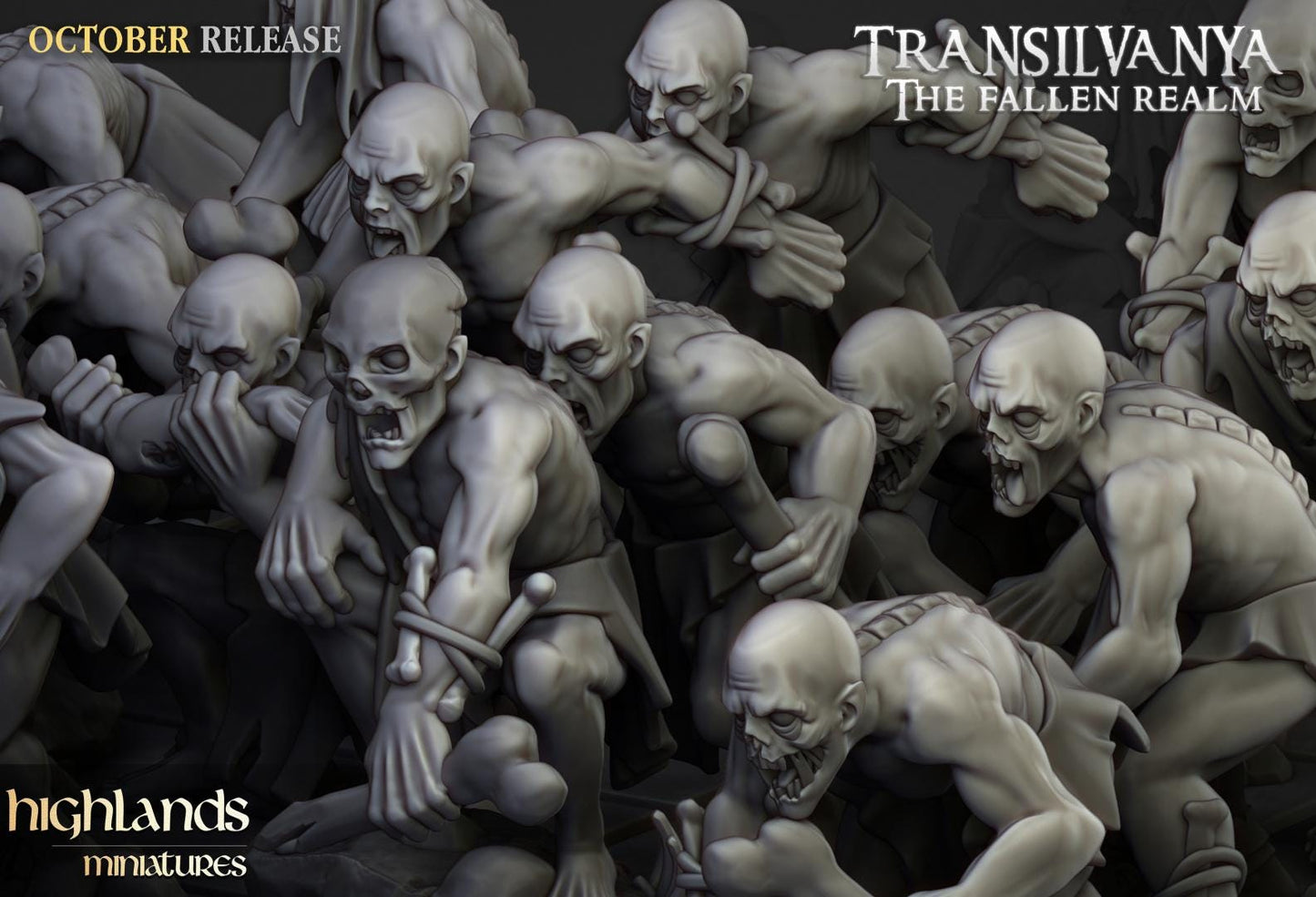 Ghouls Unit 10 models Highland Miniatures Transilvanya Undead Various Scales (US tariffs are pre-paid by us)