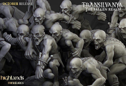 Ghouls Unit 10 models Highland Miniatures Transilvanya Undead Various Scales (US tariffs are pre-paid by us)