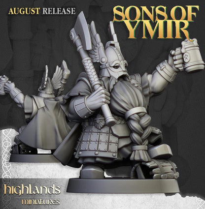 Dwarf Veterans Unit with Command Group 10 models Highland Miniatures Various Scales (US tariffs are pre-paid by us)