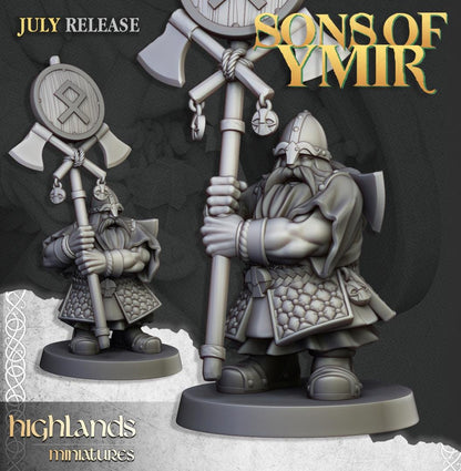 Dwarf Marksmen with Command Group 10 models Highland Miniatures Various Scales (US tariffs are pre-paid by us)