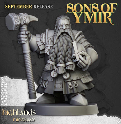 Dwarf Kings Guard Unit with Command Group 10 models Highland Miniatures Various Scales (US tariffs are pre-paid by us)