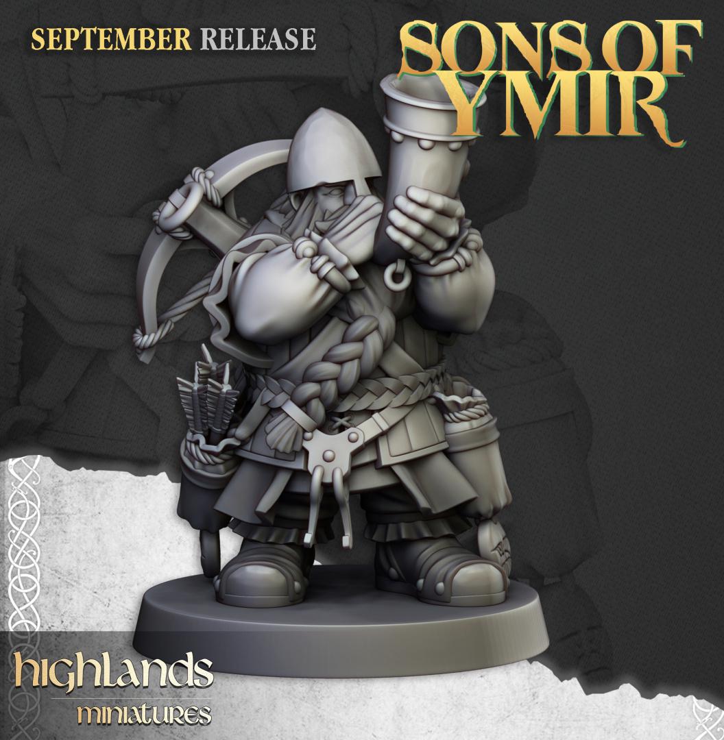 Dwarf Crossbowmen Unit with Command Group 10 models Highland Miniatures Various Scales (US tariffs are pre-paid by us)