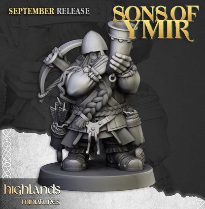 Dwarf Crossbowmen Unit with Command Group 10 models Highland Miniatures Various Scales (US tariffs are pre-paid by us)