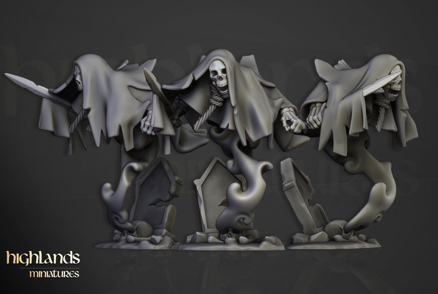 Crypt Ghosts 10 models Highland Miniatures Various Scales (US tariffs are pre-paid by us)