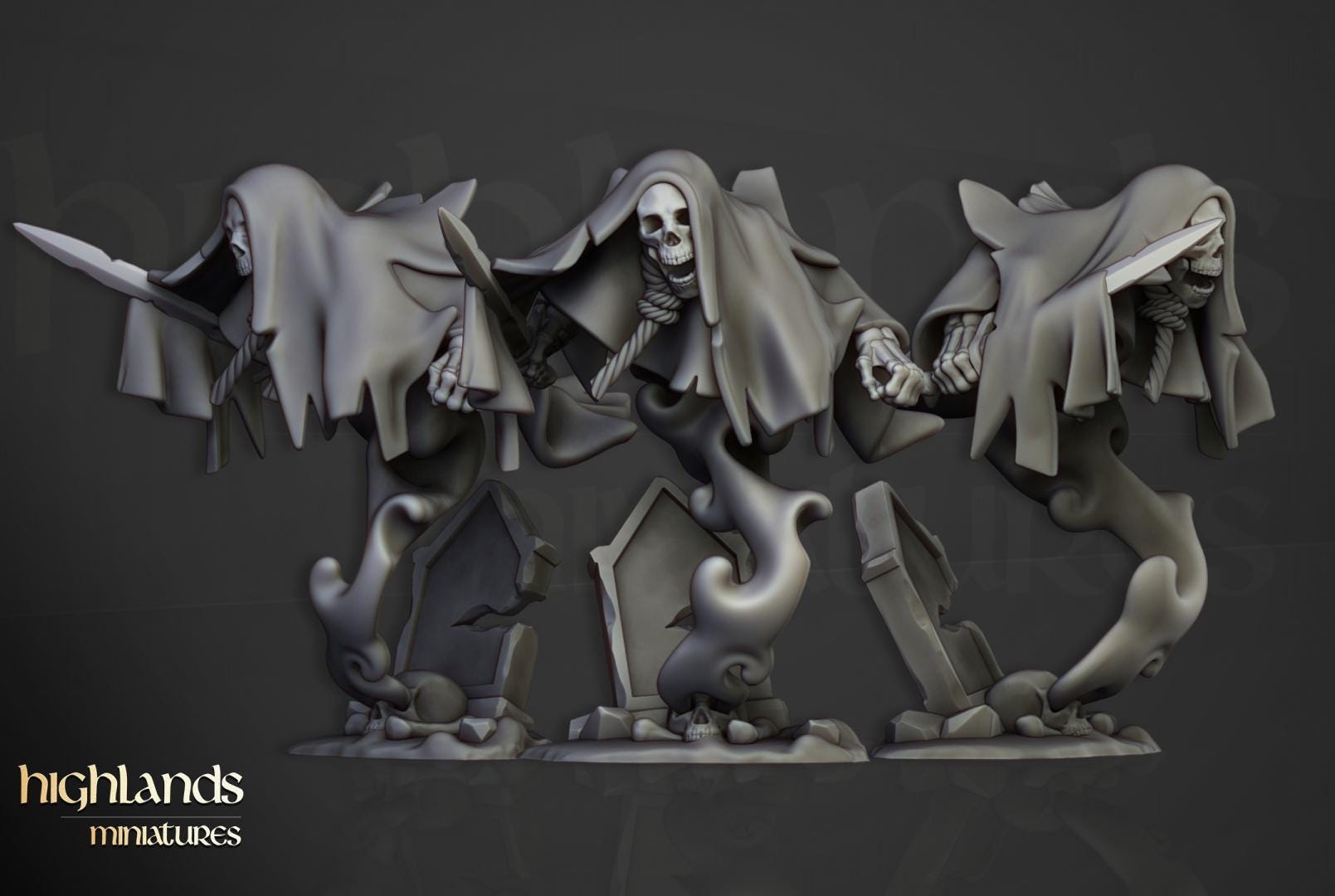 Crypt Ghosts 10 models Highland Miniatures Various Scales (US tariffs are pre-paid by us)