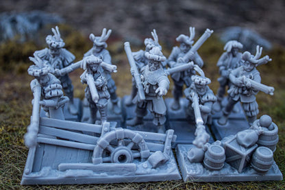 Arquebusiers Unit 10 models Highland Miniatures Various Scales (US tariffs are pre-paid by us)