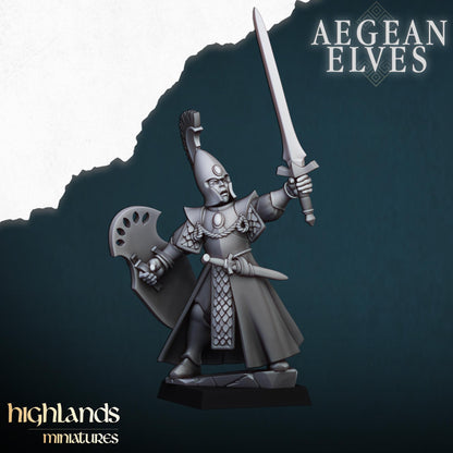 Aegean Elves Spearmen with Command Group 10 models Highland Miniatures Various Scales (US tariffs are pre-paid by us)