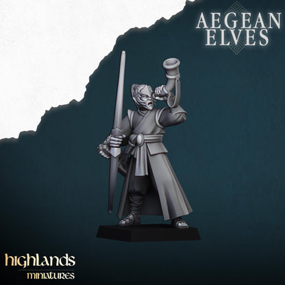 Aegean Elves Archers with Command Group 10 models Highland Miniatures Various Scales (US tariffs are pre-paid by us)