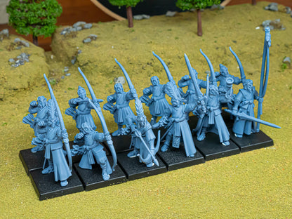 Aegean Elves Archers with Command Group 10 models Highland Miniatures Various Scales (US tariffs are pre-paid by us)