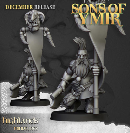 Dwarf Death Seekers Unit with Command Group 10 models Highland Miniatures Various Scales (US tariffs are pre-paid by us)