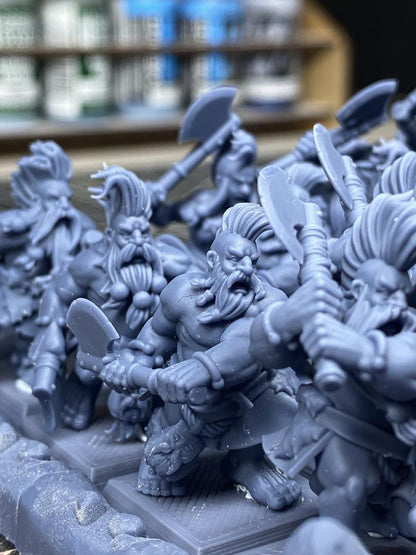 Dwarf Death Seekers Unit with Command Group 10 models Highland Miniatures Various Scales (US tariffs are pre-paid by us)