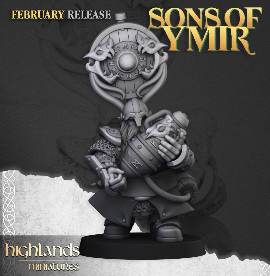 Dwarf Firespitters with Command Group 10 models Highland Miniatures Various Scales (US tariffs are pre-paid by us)