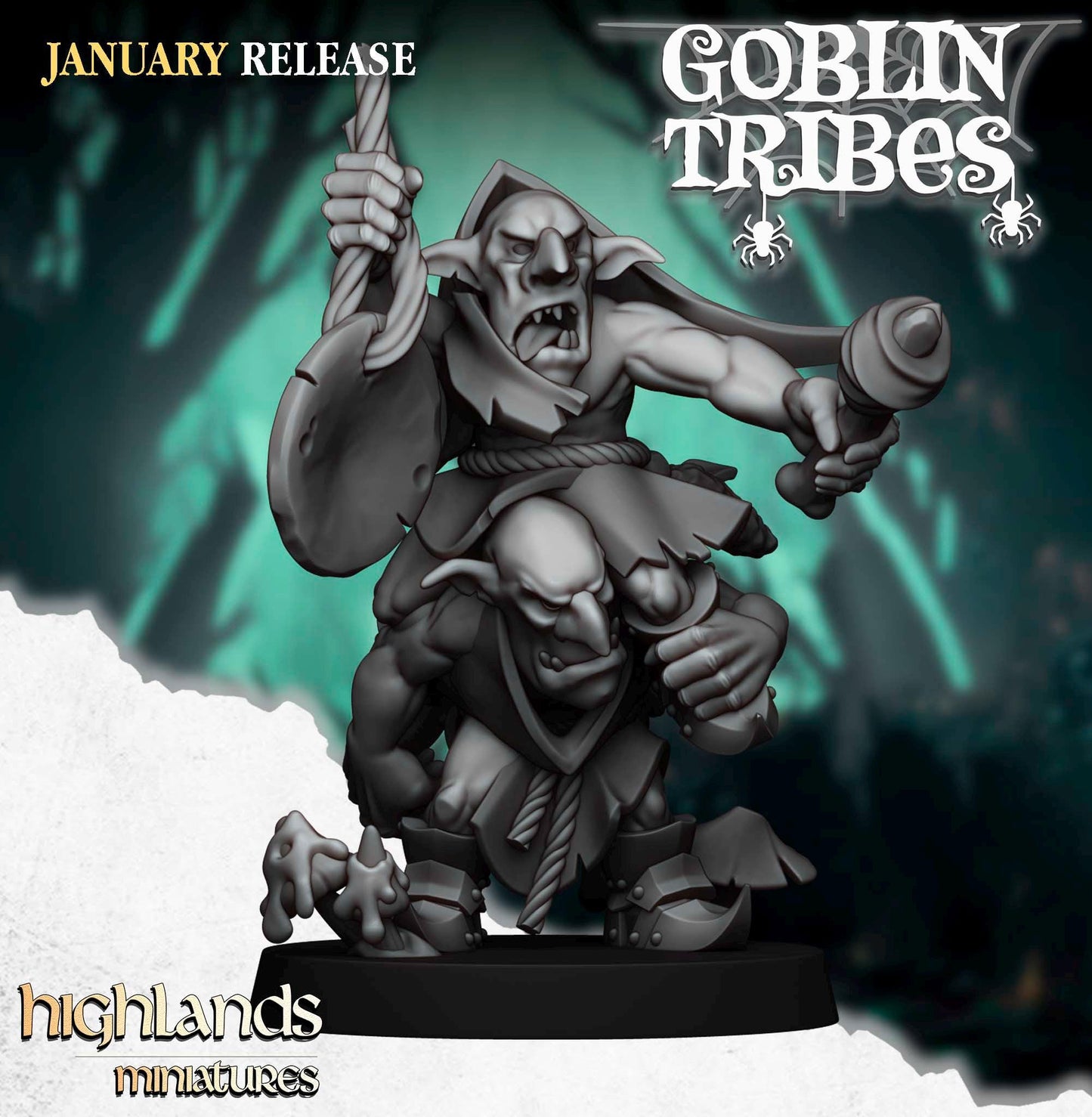 Swamp Goblin with Pikes and Command Group 10 models Highland Miniatures Various Scales (US tariffs are pre-paid by us)