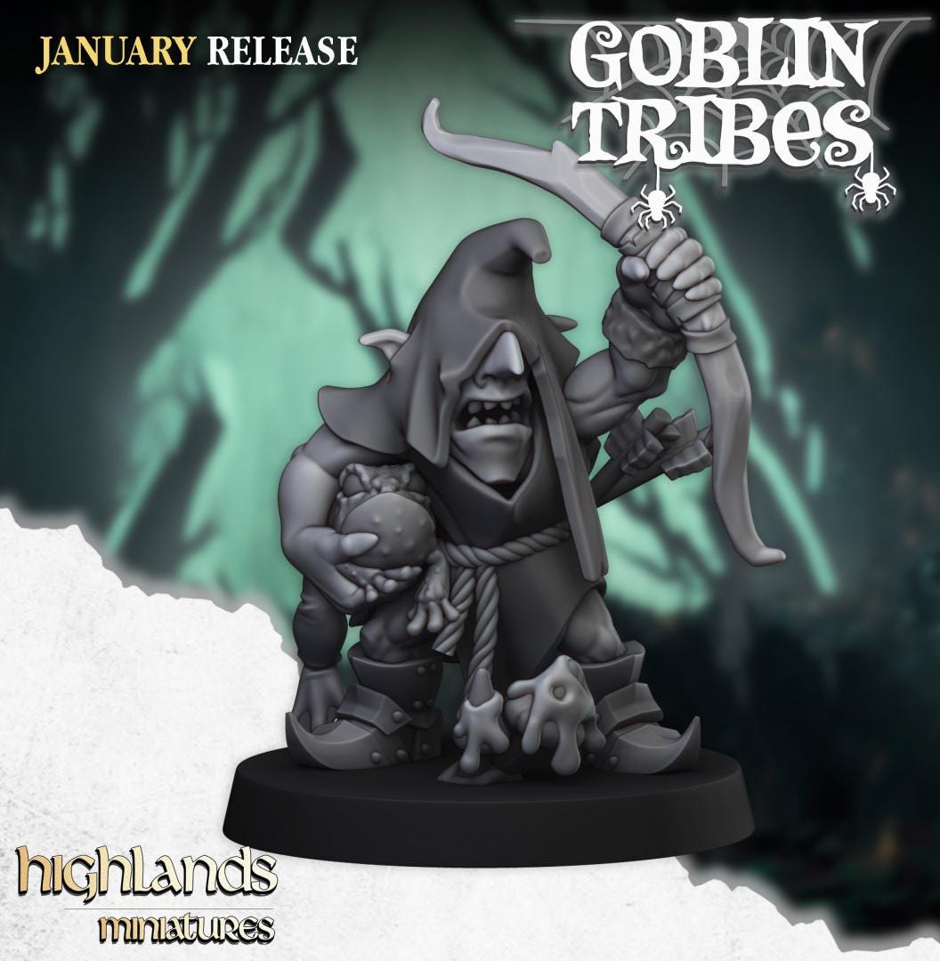 Swamp goblins with Bows and Command Group 10 models Highland Miniatures Various Scales (US tariffs are pre-paid by us)