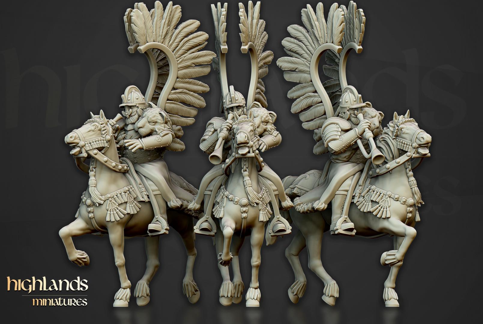 Winged Hussars with Command Group 10 models Highland Miniatures Cavalry various scales (US tariffs are pre-paid by us)