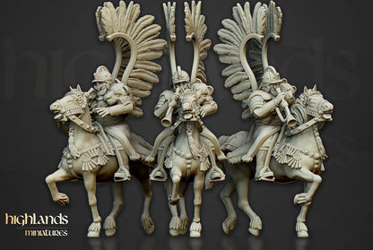 Winged Hussars with Command Group 10 models Highland Miniatures Cavalry various scales (US tariffs are pre-paid by us)