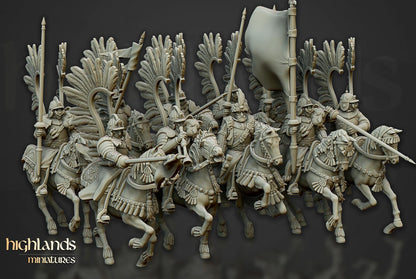 Winged Hussars with Command Group 10 models Highland Miniatures Cavalry various scales (US tariffs are pre-paid by us)