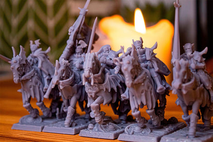Vampire Knights with Command Group 10 models Highland Miniatures Transilvanya Undead Cavalry various scales (US tariffs are pre-paid by us)