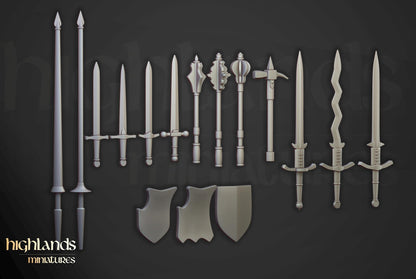 Sunland Knights on Horse with Command Group 10 multipart models Highland Miniatures Cavalry various scales (US tariffs are pre-paid by us)