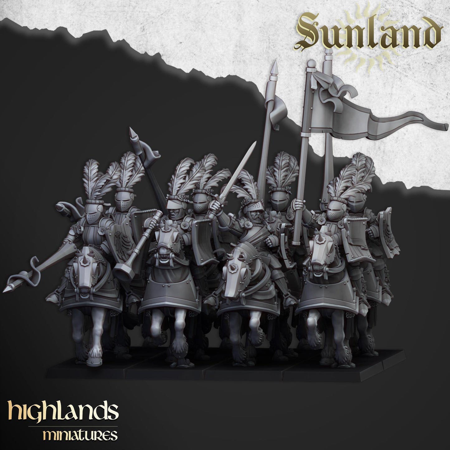Sunland Cavalry with Command Group 10 models Highland Miniatures Cavalry various scales (US tariffs are pre-paid by us)