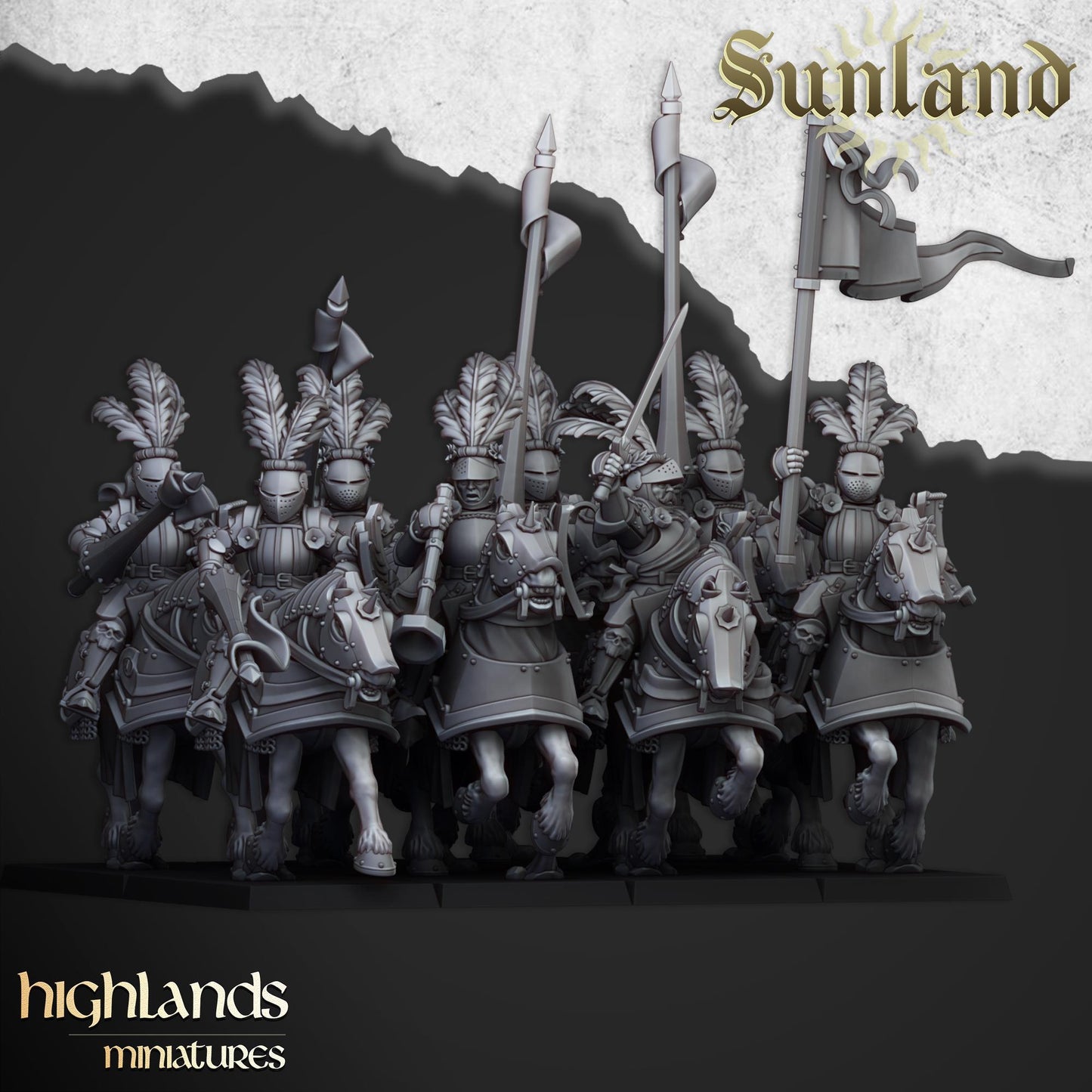 Sunland Cavalry with Command Group 10 models Highland Miniatures Cavalry various scales (US tariffs are pre-paid by us)