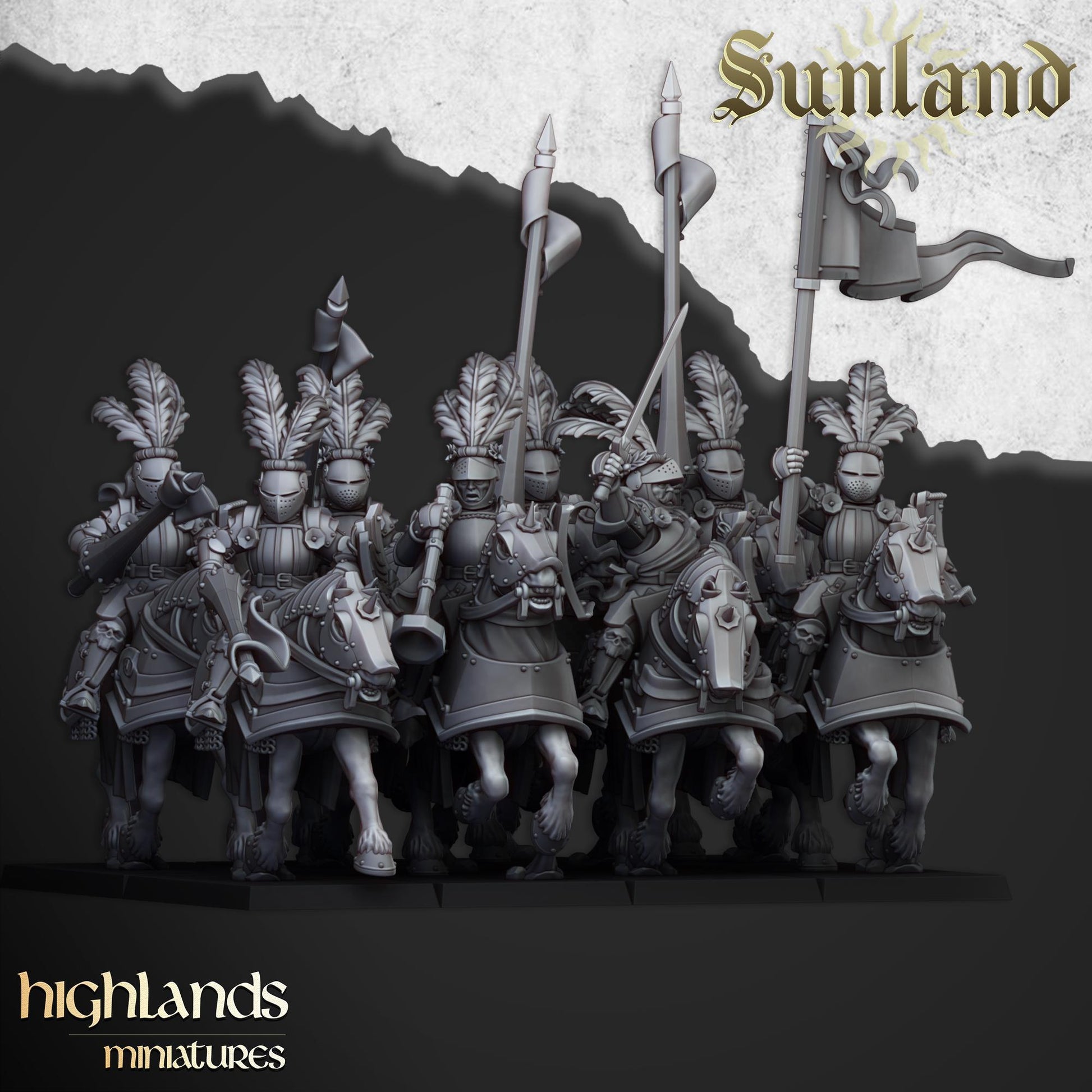 Sunland Cavalry with Command Group 10 models Highland Miniatures Cavalry various scales (US tariffs are pre-paid by us)