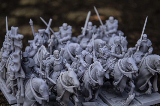 Questing Knights with Command Group 10 models Highland Miniatures Cavalry various scales (US tariffs are pre-paid by us)