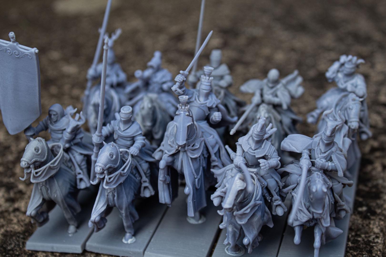 Grail Knights with Command Group 10 models Highland Miniatures Cavalry various scales (US tariffs are pre-paid by us)