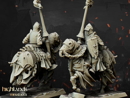 Dark Knights with Command Group 10 models Highland Miniatures Transilvanya Undead Cavalry various scales (US tariffs are pre-paid by us)